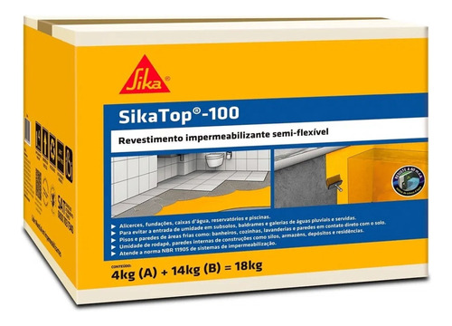 Sikatop 100 Revestimento Impermeabilizante 18kg Sika