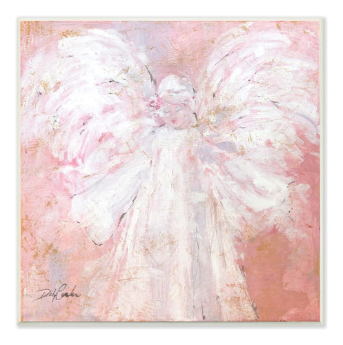 Stupell Industries Abstract Pink Angel Figure Spread Wings T