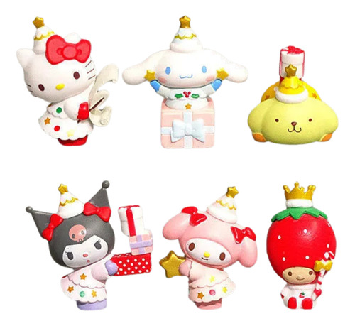 Set 6 Figuras Sanrio Colección Completa Kuromi Cinnamorroll