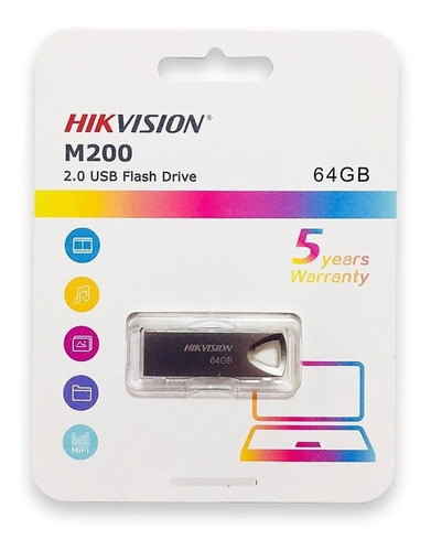 Memoria Usb Hikvision M200 64gb Usb 2.0 Lectura 80mb/s