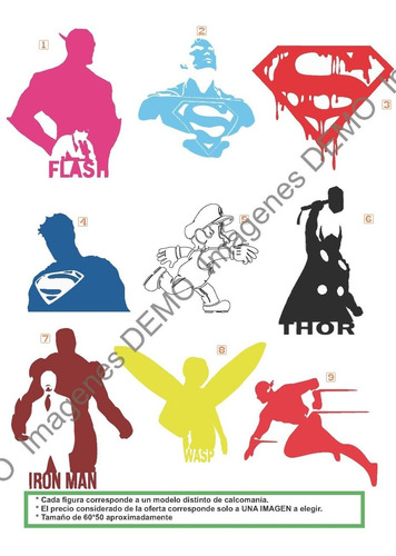 Calcomania De Pared Super Heroes