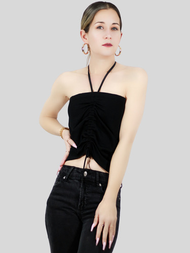 Set De 2 Blusas De Tirante Para Mujer Crop Top Stretch Canal