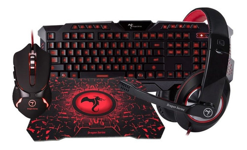 Combo Gamer Destroyer Auriculares Teclado Mouse Mousepad Loi