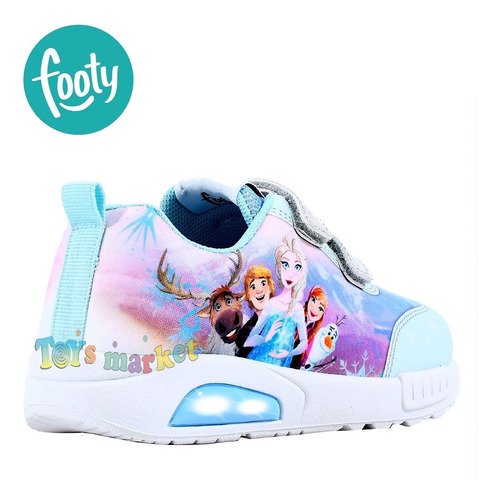 Imagen 4 de 10 de Zapatillas Con Luces Luz Led Zapatilla Frozen Disney Footy