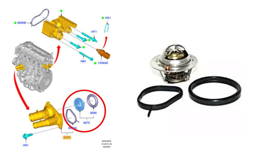 Termostato Ford Fiesta (2011-....) Ecosport Ii (2014-....)