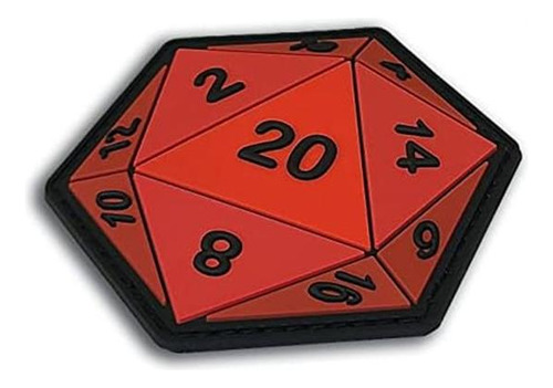 Parche Moral De Pvc D20 Dice ' Moral Divertido, Táctico, Par