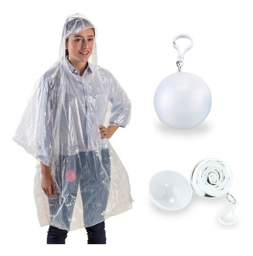 Capa Impermeable Plastica Portatil Poncho Plastico X10 Unds