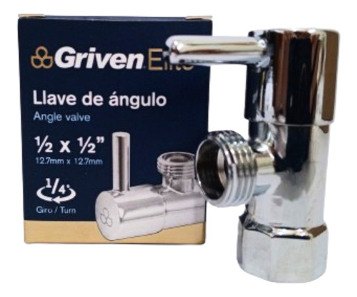 Llave De Arresto Acero Inoxidable1/2 X 1/2. Griven Elite