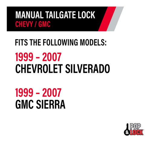 Bloqueo De Portón Trasero Manual Pop & Lock Pl1100 Para Chev