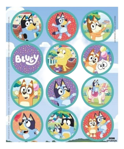 Sticker Bluey Troquelados X12u Cotillon