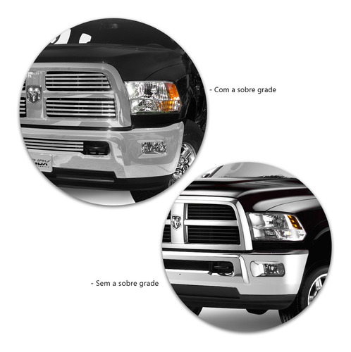 Imagem 3 de 5 de Sobre Grade Dodge Ram 2012 A 2016 Aço Inox Cromada Filetada