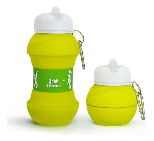 Botella Balon Plegable Para Agua Deporte Tenis Grand Slam Color Verde Lima