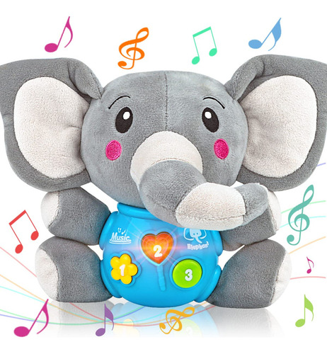 Aitbay Elefante Musical De Peluche, Juguete Para Niños De .