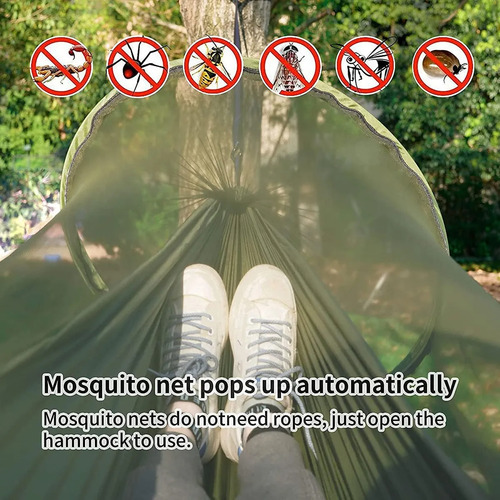 X2 Hamaca Nailon Con Mosquitero, Ideal Para Camping Y Jardín Variedad Hamaca