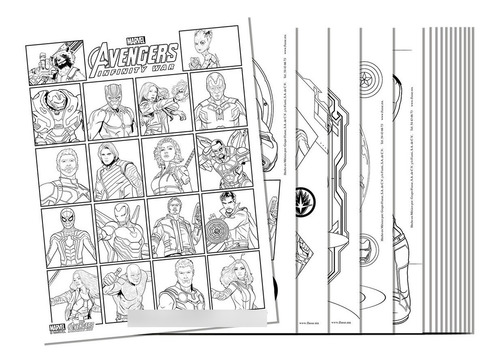 Avengers Serie Animada, Hoja Para Colorear, Kit De 4 Bolsas