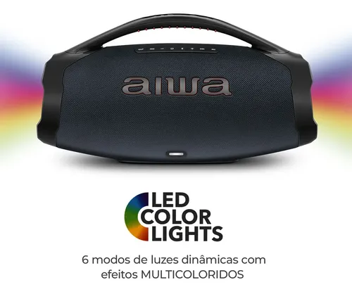 Caixa de Som Boombox Plus AIWA BBS-01-LBL 200W Bluetooth 30H IP66 USB RGB - 8