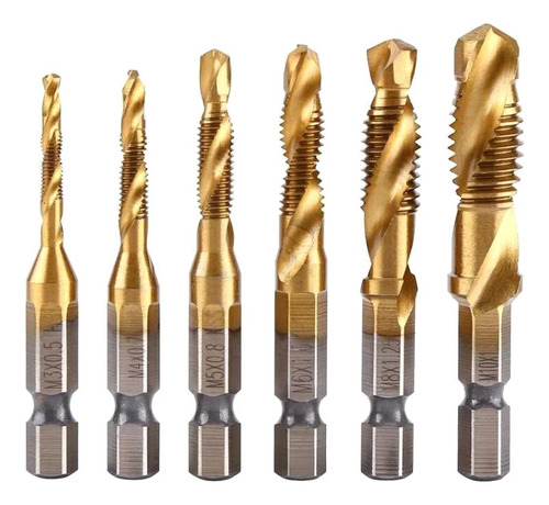 Kit De 12 Brocas Y Tornillos De Rosca Para Metal M3 4 5 6 8