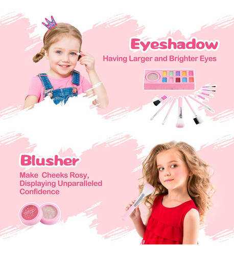 Juego De Maquillaje Lavable Real Para Niñas Sets De Belleza