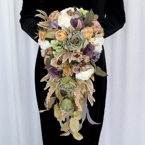 Bouquet Bouquet Novia Sosteniendo El Ramo Elegantes Flores