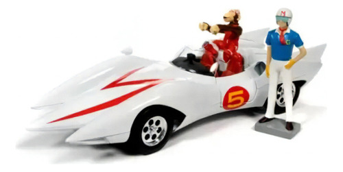 Miniatura Speed Racer Mach 5 C/bonecos Auto World 1/18 Cor Branco