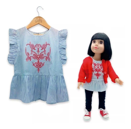 Imagen 3 de 3 de Bff Blusa Confianza Trust Conjunto Nena Muñeca Ropa Wg