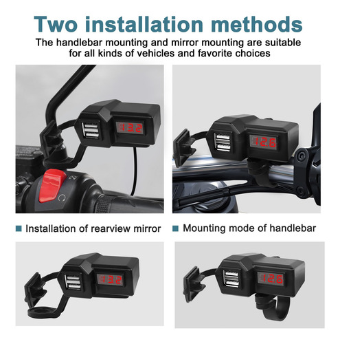 Cargador Usb Para Motocicleta 5 V 3 1 A Con Voltímetro