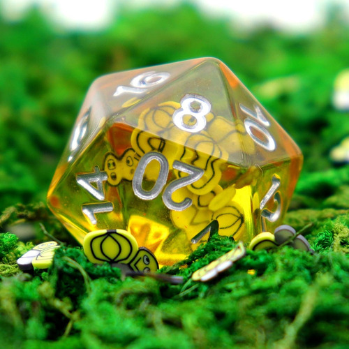 Haxtec Honey Bee Dnd Juego De Dados 7 Piezas De Dados Poliéd