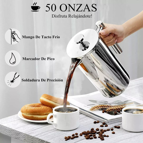 Prensa De Café Francesa De Acero Inoxidable De 800 Ml