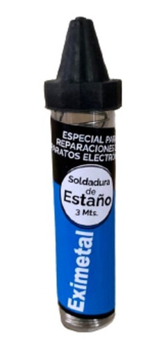 Estaño 60/40 0.8mm En Tubo Soldar 3.5mts Largo Eximetal X20