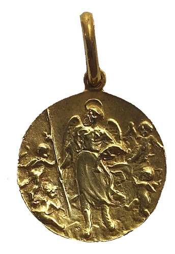 Imagen 1 de 9 de Medalla Oro 18k San Rafael #1175 Bautizo Comunión