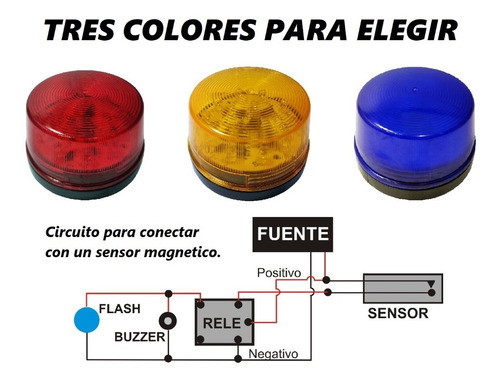 Imagen 3 de 8 de Baliza Alarma Flash Intermitente Para Emergencias Avisos Jy