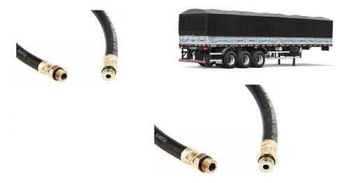 Kit 2 Flexivel Freio Ar Carreta 900mm M16 X M16 Randon Noma