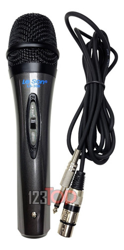 Microfone Dinâmico Leson Ls300 Unidirecional C/ Cabo 3 Metro