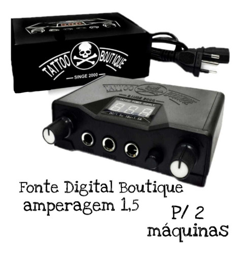 Imagem 2 de 3 de Kit Tatuagem Profissional Máquina X13 Silver Completo Tattoo