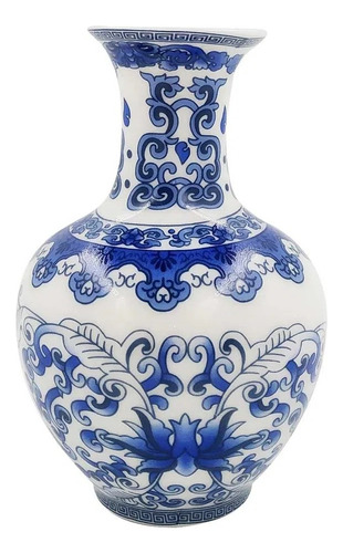 Vaso Decorativo Em Porcelana Luxo Estilo Oriental