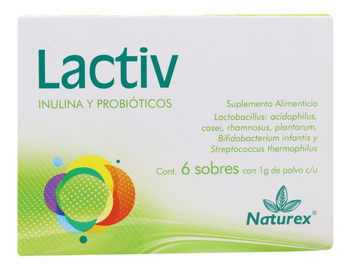Lactiv Inulina Y Probioticos 6 Sobres 1 G Naturex Sabor Sin Sabor