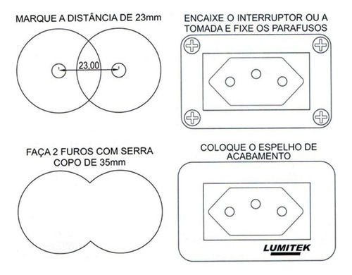 Tomada Móveis Embutir Usb + Tipo C Lumitek Marrom