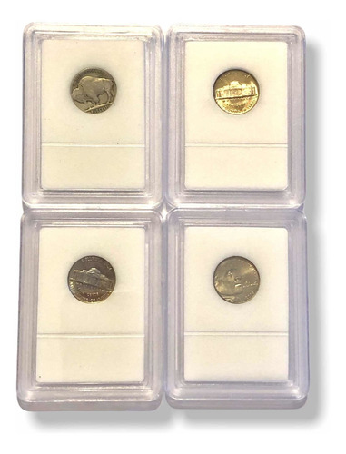 Sale!! 4 Monedas De 5 Centavos Americanos Bufalo (Usado)