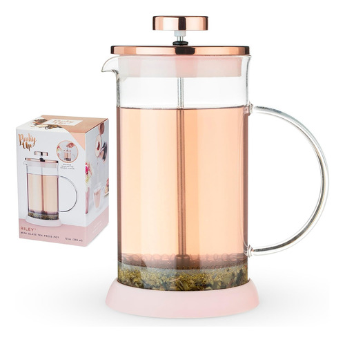 Riley Mini Glass Press Pot Tea And Coffee Maker, Acceso...