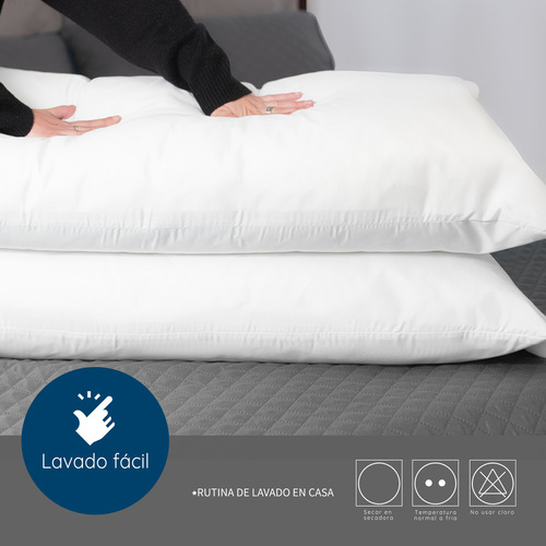 Set De 4 Piezas Relleno Almohada Estándar + Fundas 50x70cm Color Blanco