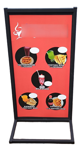 Cartel De Pie Pesado Mini Innograf - 1,10mts X 56cm Negro