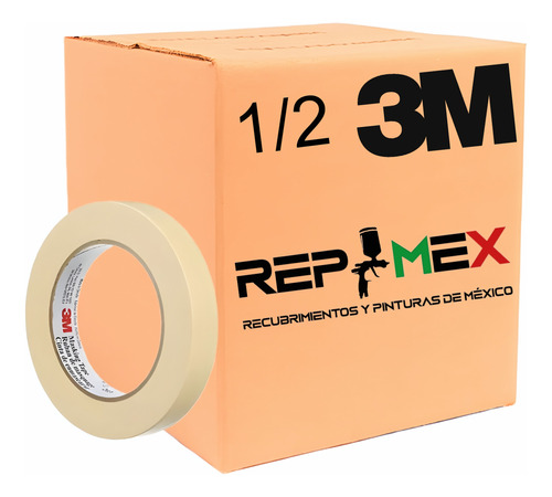 Masking Tape 1/2 Línea 203 3m Caja Con 72 Piezas
