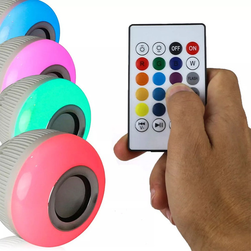 Lâmpada Bluetooth Led 12w Music Rgb Caixa De Som + Controle