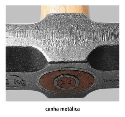 Imagem 3 de 4 de Marreta Oitavada 1kg Cunha Metálica Cabo Madeira Tramontina