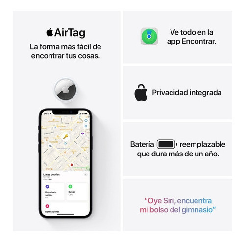 Airtag Apple Blanco Pack 4 Unidades Bluetooth