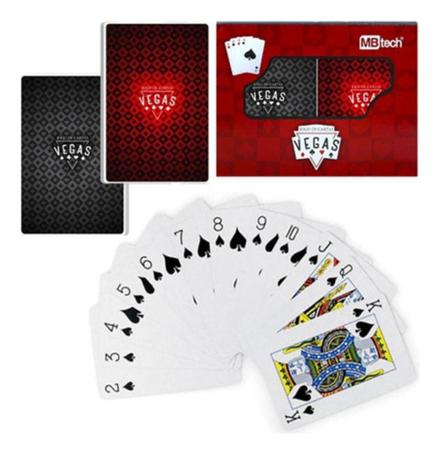 Baralho Jogos De Cartas Vegas Mb 100% Plástico C/ 108 Cartas
