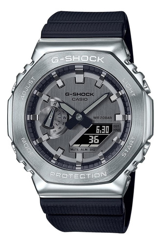 Casio G-shock Metal Cubierto Octogonal Negro Resina Reloj Gm