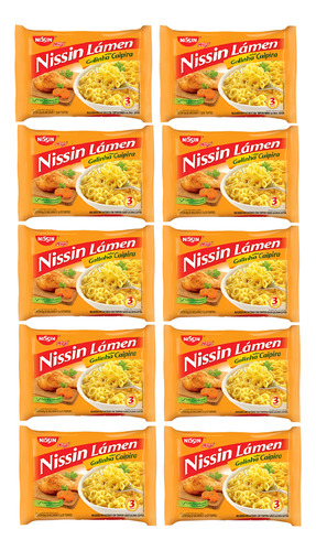 Miojo Nissin Lamen Galinha Caipira Caixa Com 10 Pacotes