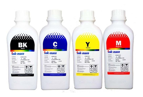 Pack 4 Litro Tinta Dye Coreana Impresora Hp Officejet Colore