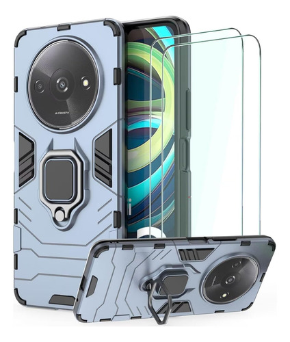 Funda Uso Rudo Carcasa Para Redmi A3/c61 4g+mica Azul Redmi A3x/redmi A3 4g/xiaomi Poco C61 4g